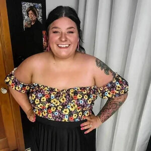 Plus Size Floral Off the Shoulder Top-Slightly Cropped